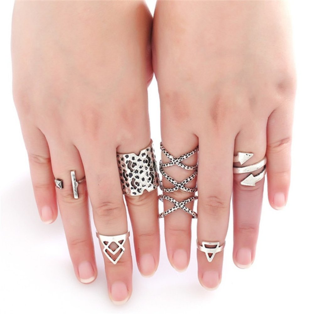 ๐โจ Silver Stacking Ring Set - Picture 3 of 5